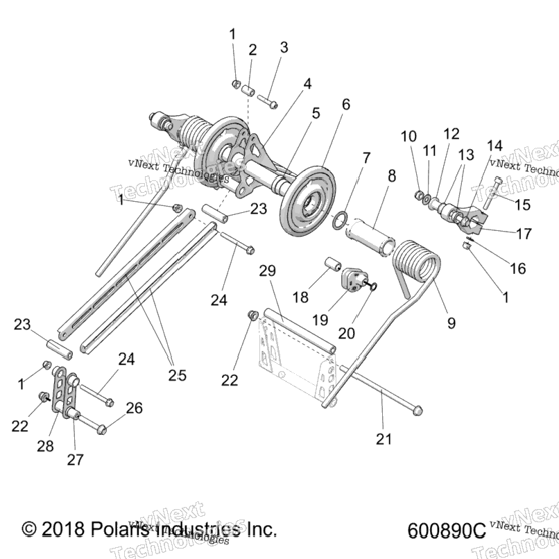 Suspension, Torque Arm, Rear