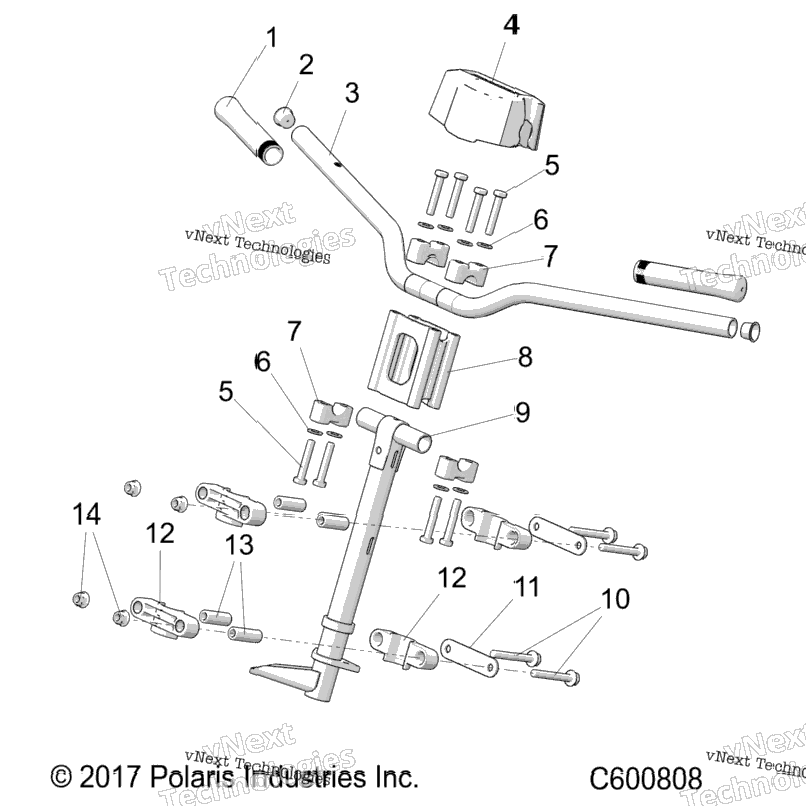 Steering, Upper & Handlebar Asm