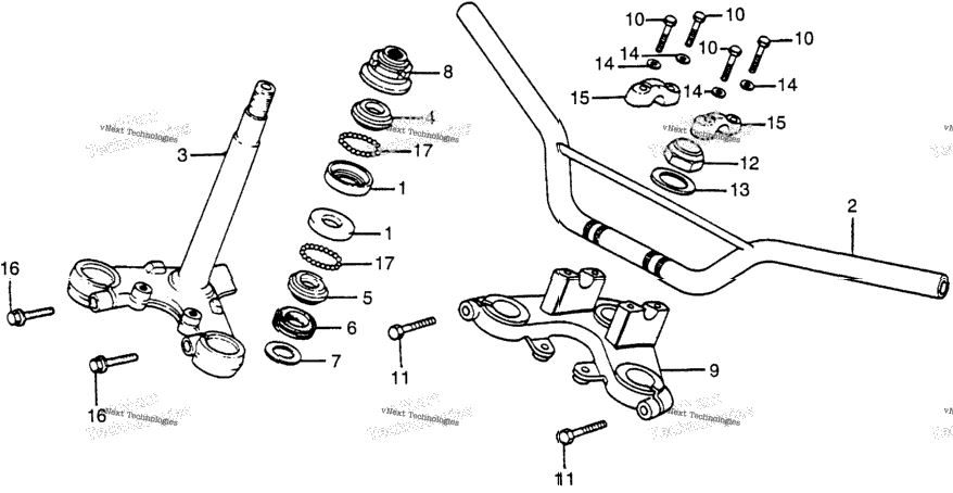 Handlebar + Top Bridge + Steering Stem 82