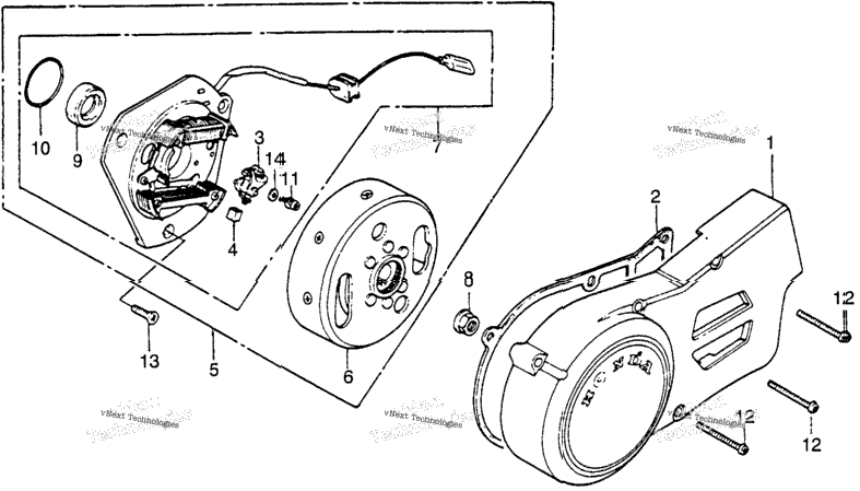 Left Crankcase Cover + Alternator