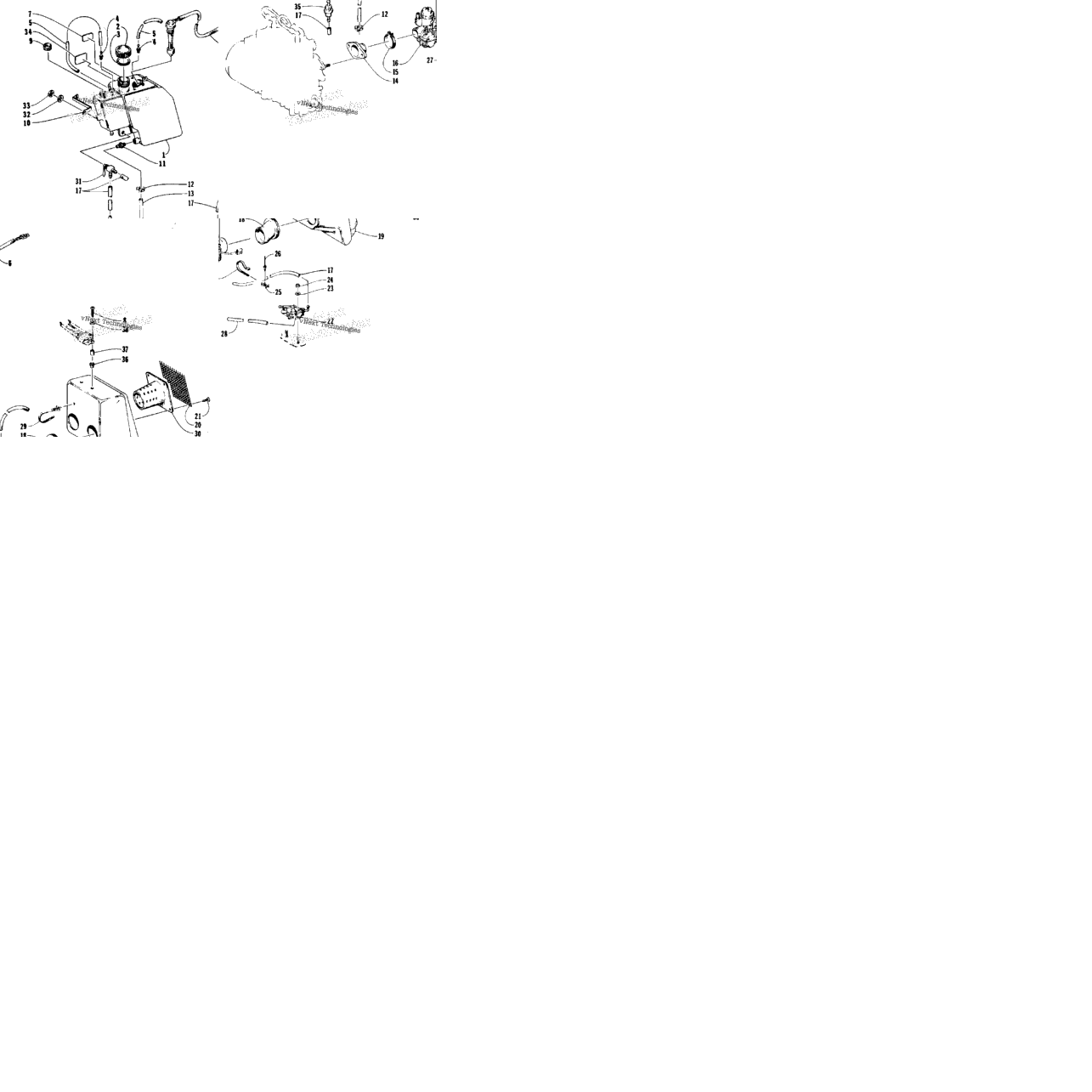 Oil Tank, Carburetor, Fuel Pump, And Silencer