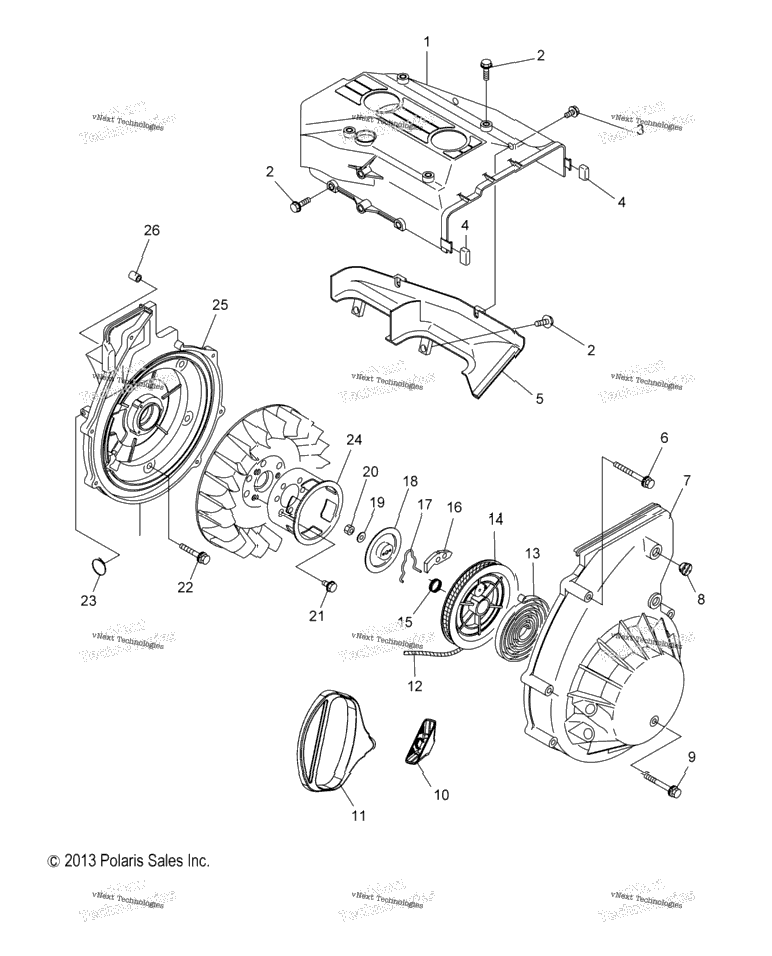Engine, Blower Housing & Recoil Starter