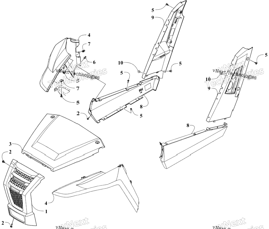 Front And Side Panel Assemblies