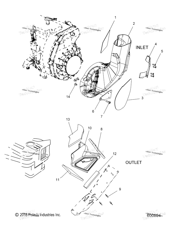 Engine, Air Inlet & Outlet Ducts