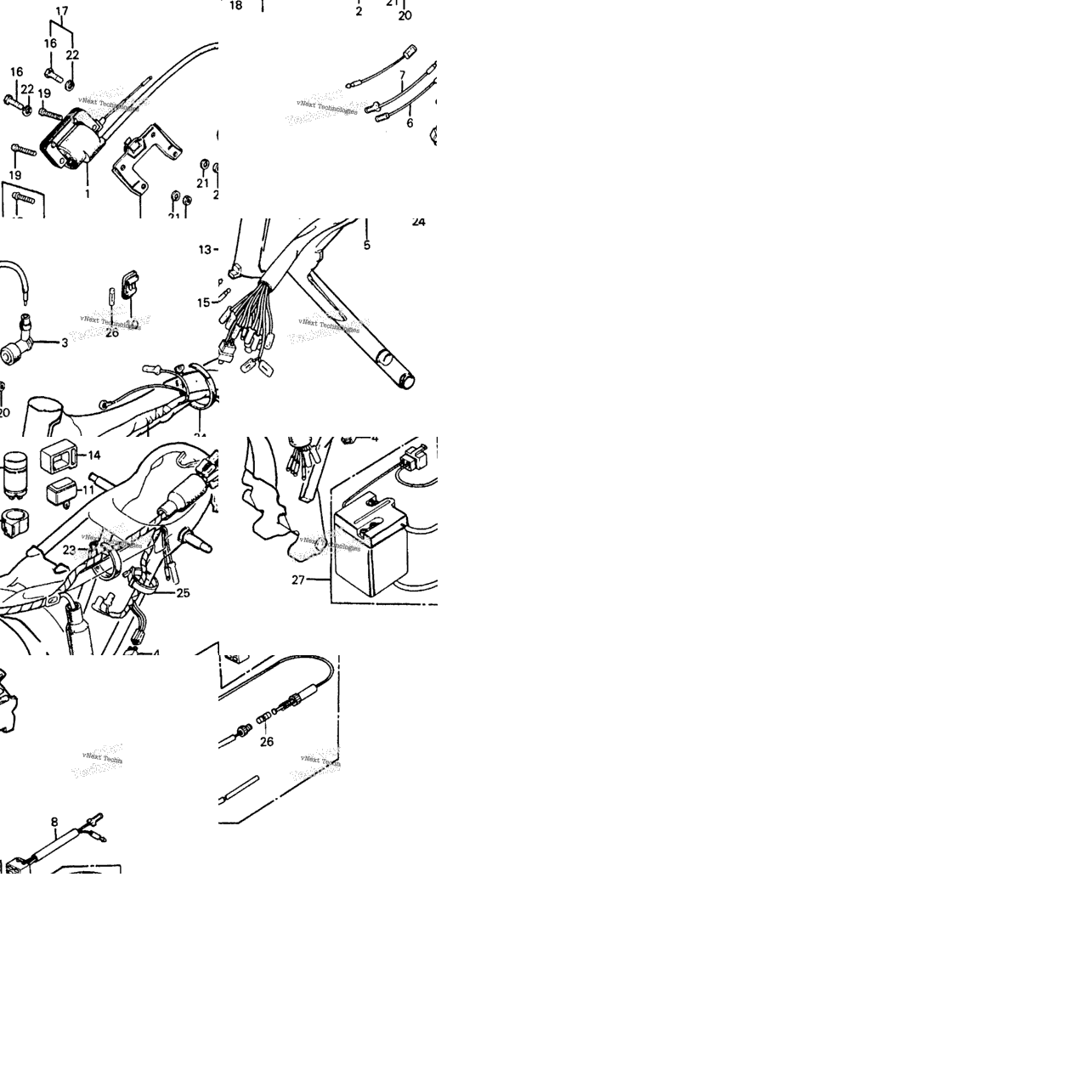 Wire Harness + Ignition Coil + Battery