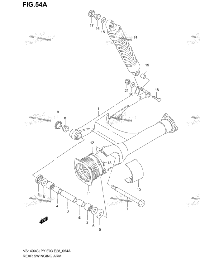 Rear Swinging Arm (Model K1/K2/K3)