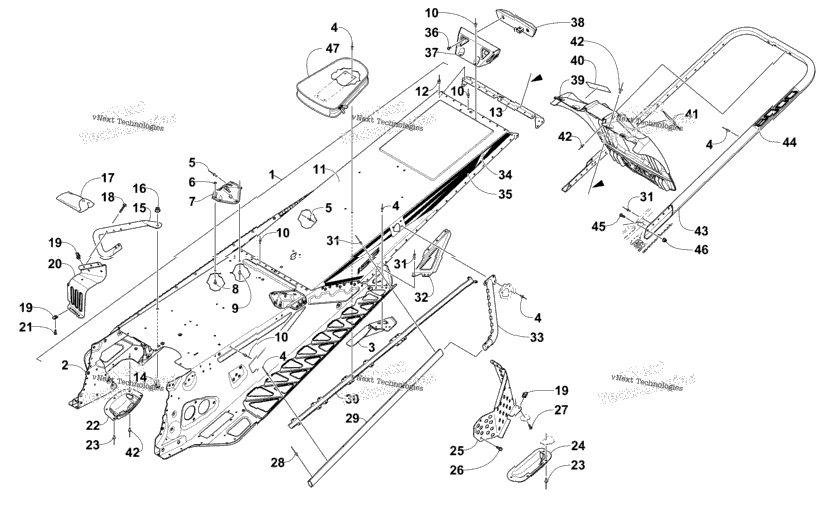 Tunnel, Rear Bumper, And Snowflap Assembly