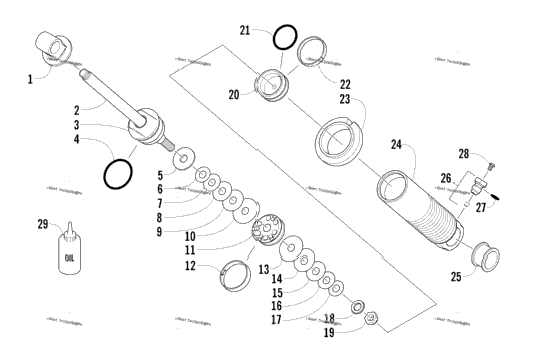 Rear Suspension Front Arm Shock Absorber