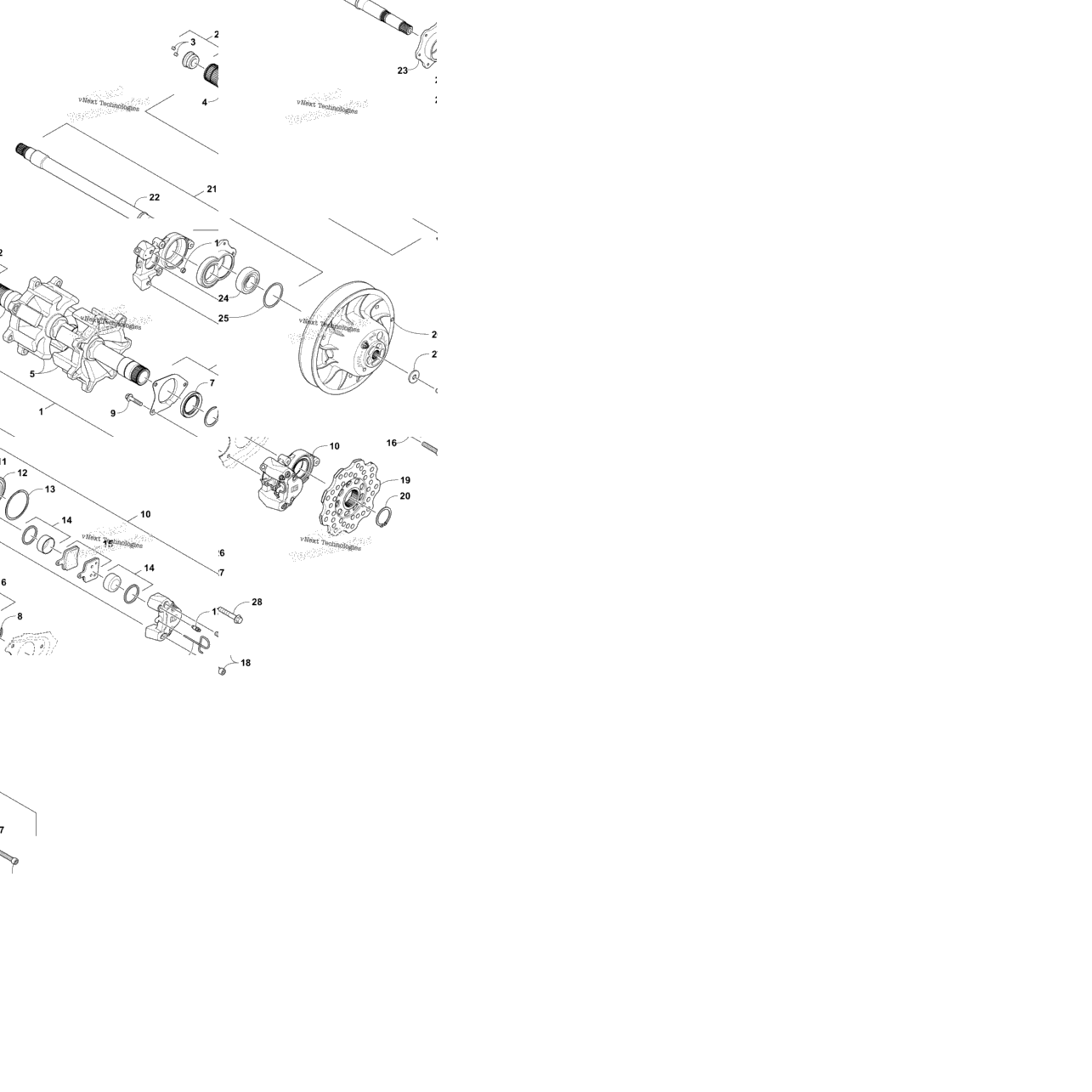Drive Train Shafts And Brake Assemblies