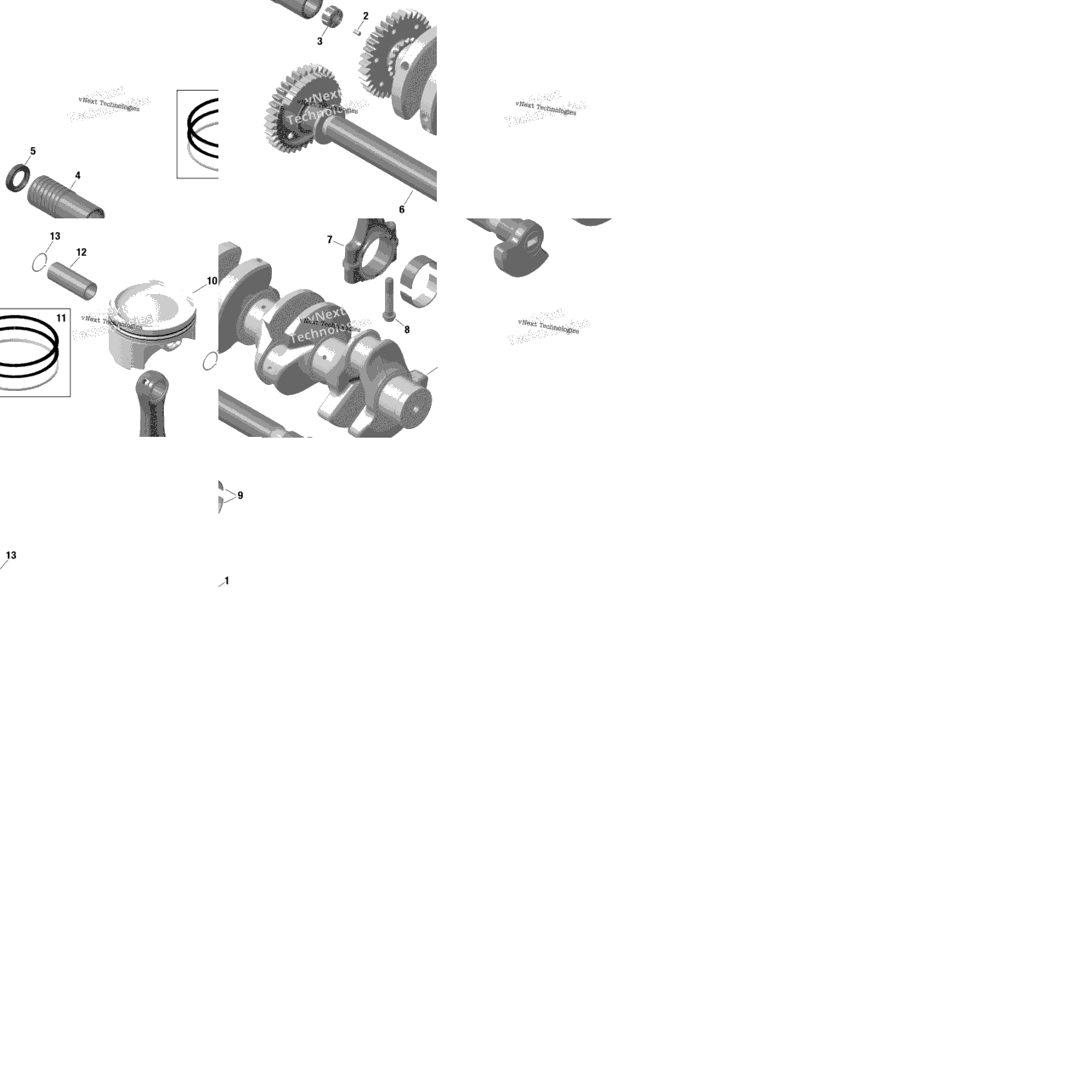 Engine - Crankshaft And Pistons - 1630 Scic