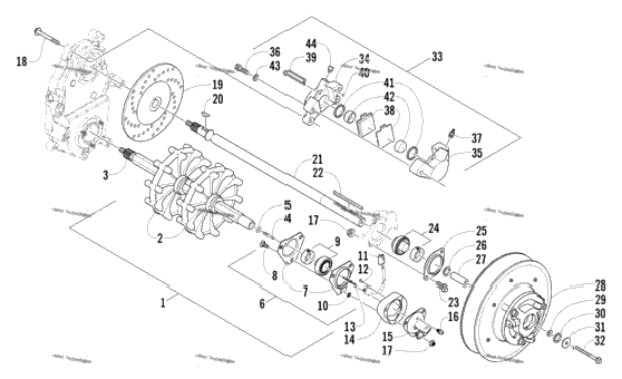 Drive Train Shafts And Brake Assemblies