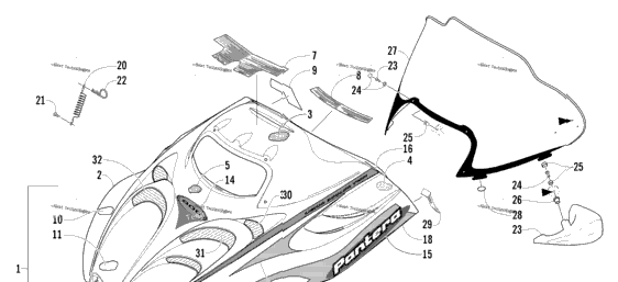 Hood And Windshield Assembly