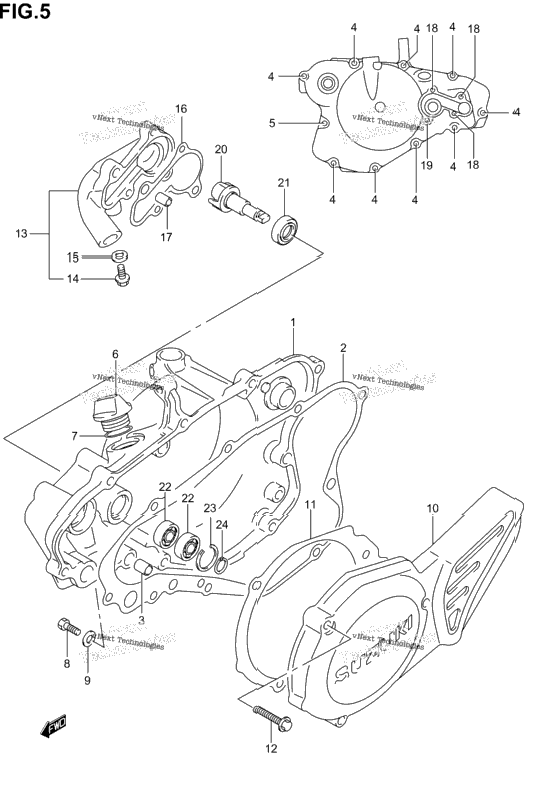 Crankcase Cover- Water Pump