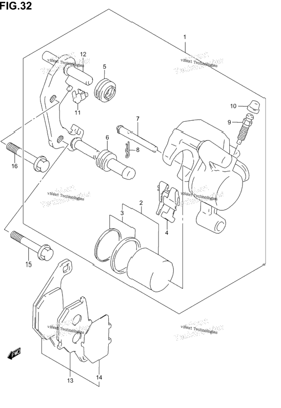 Front Caliper (Model K2/K3/K4)