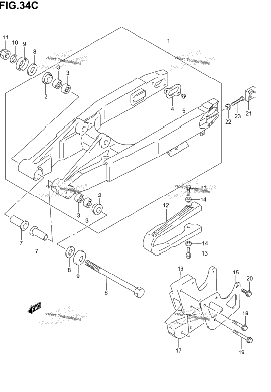 Rear Swinging Arm (Model K5/K6)