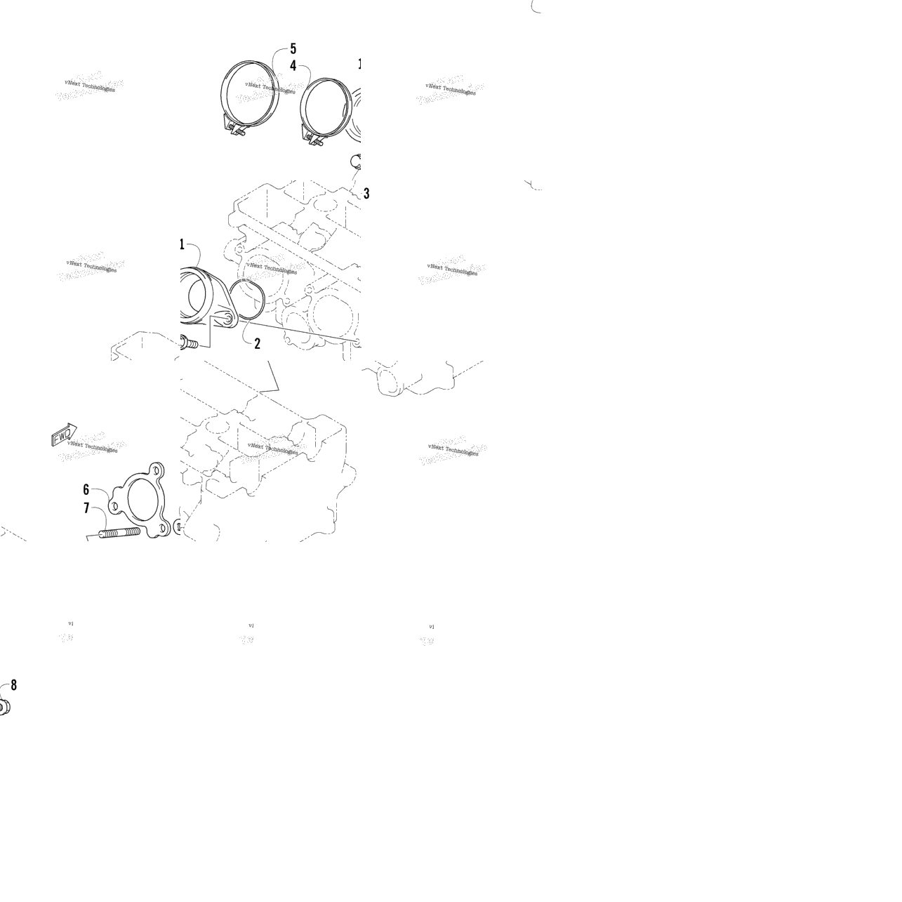 Exhaust Manifold Gasket/Intake Flange Assembly