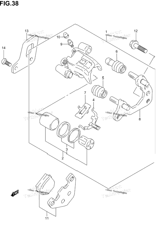 Rear Caliper (Model K2/K3/K4)