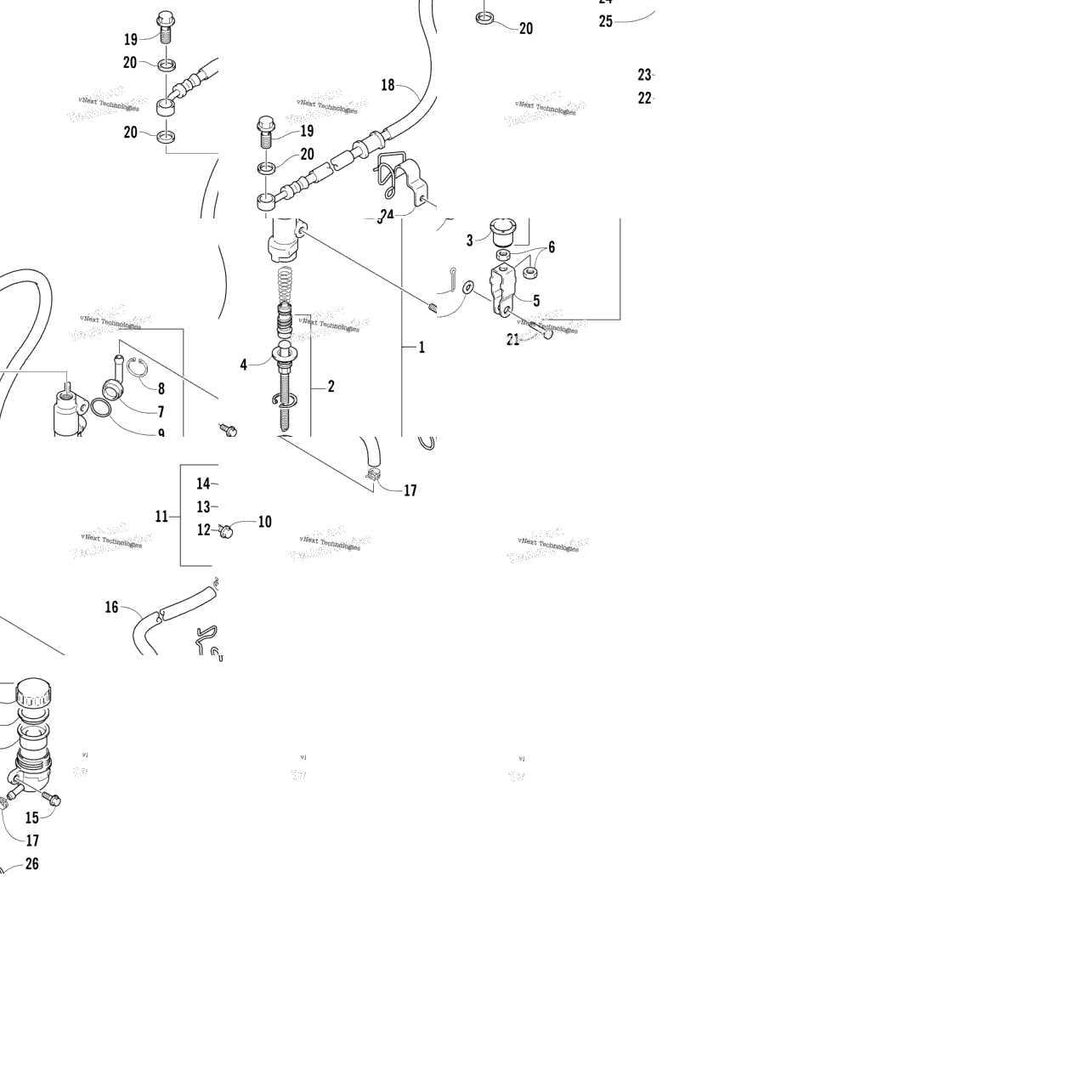 Rear Master Cylinder Assembly