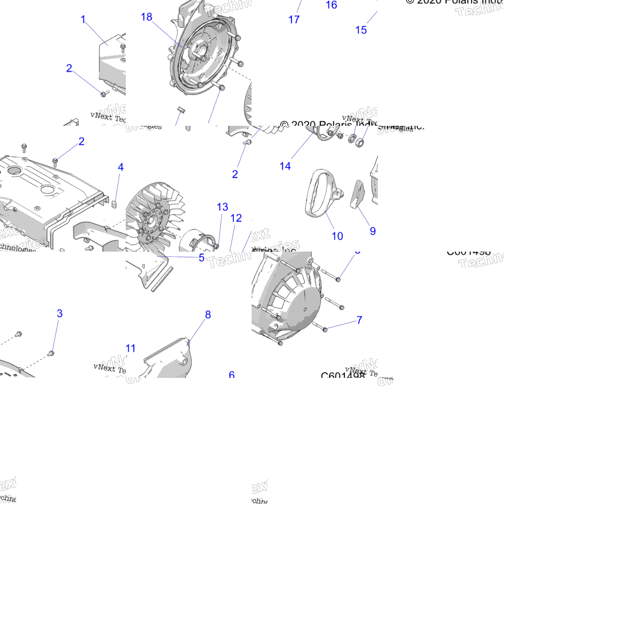 Engine, Blower Housing & Recoil Starter