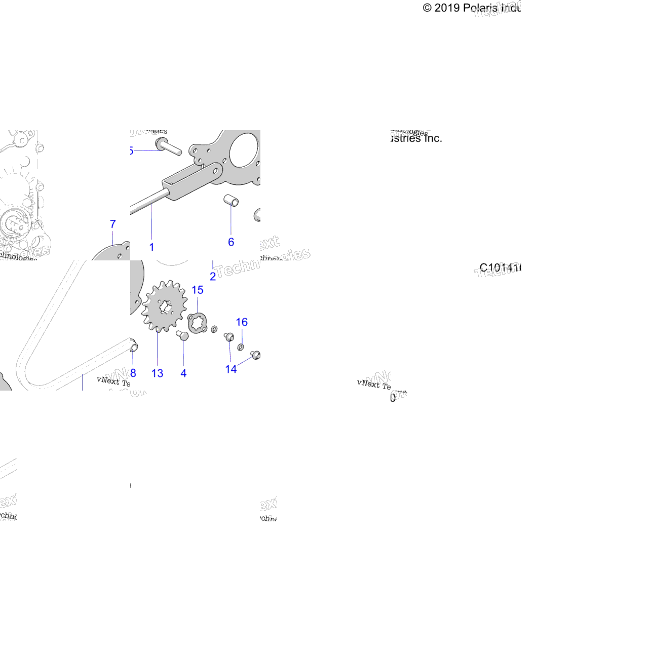 Drive Train, Chain Tensioner And Sprocket
