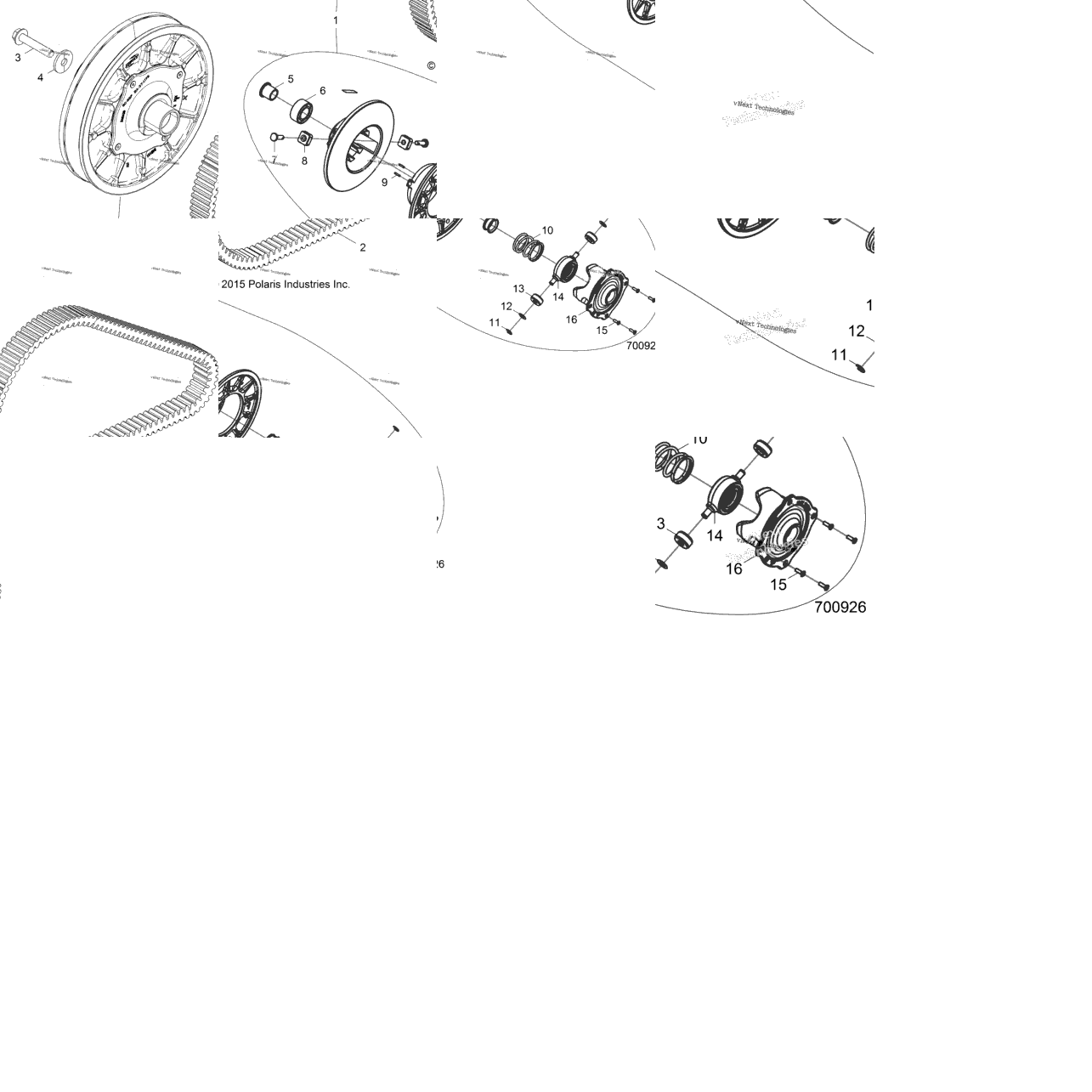 Drive Train, Secondary Clutch Z16vde99af/Am/Lm/As/M99am