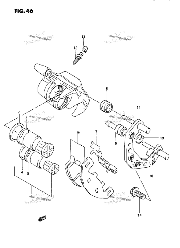 Front Caliper (Model K/L/M/N/P/R/S)
