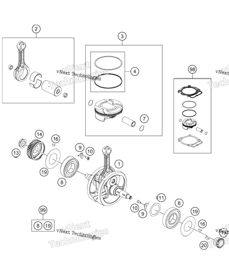 Crankshaft, Piston