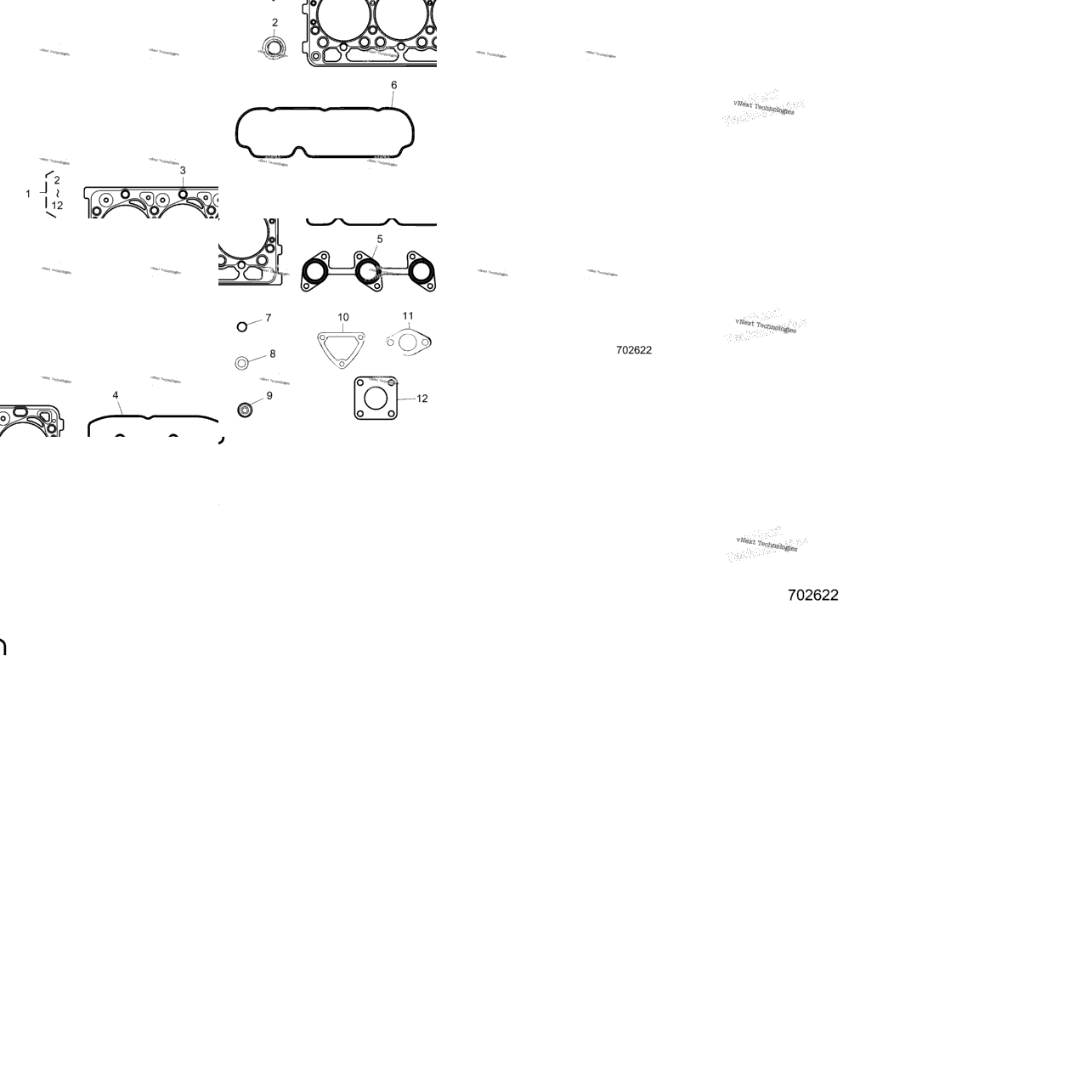 Engine, Upper Gasket Kit