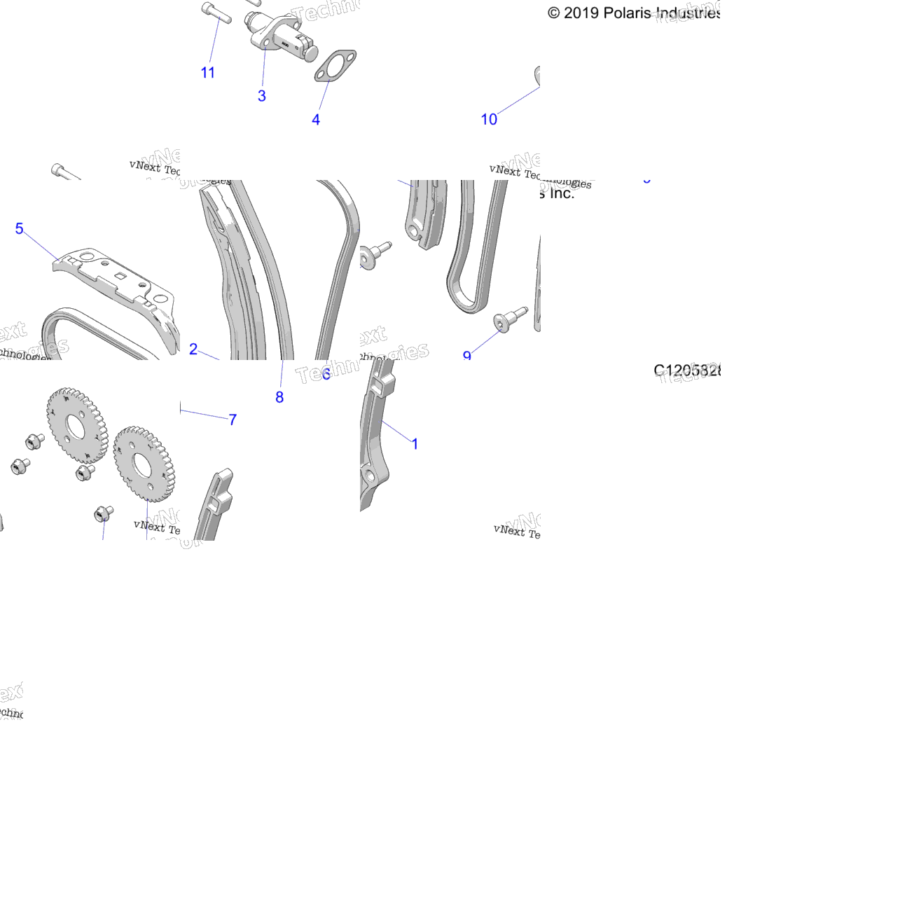 Engine, Cam Chain And Tensioner