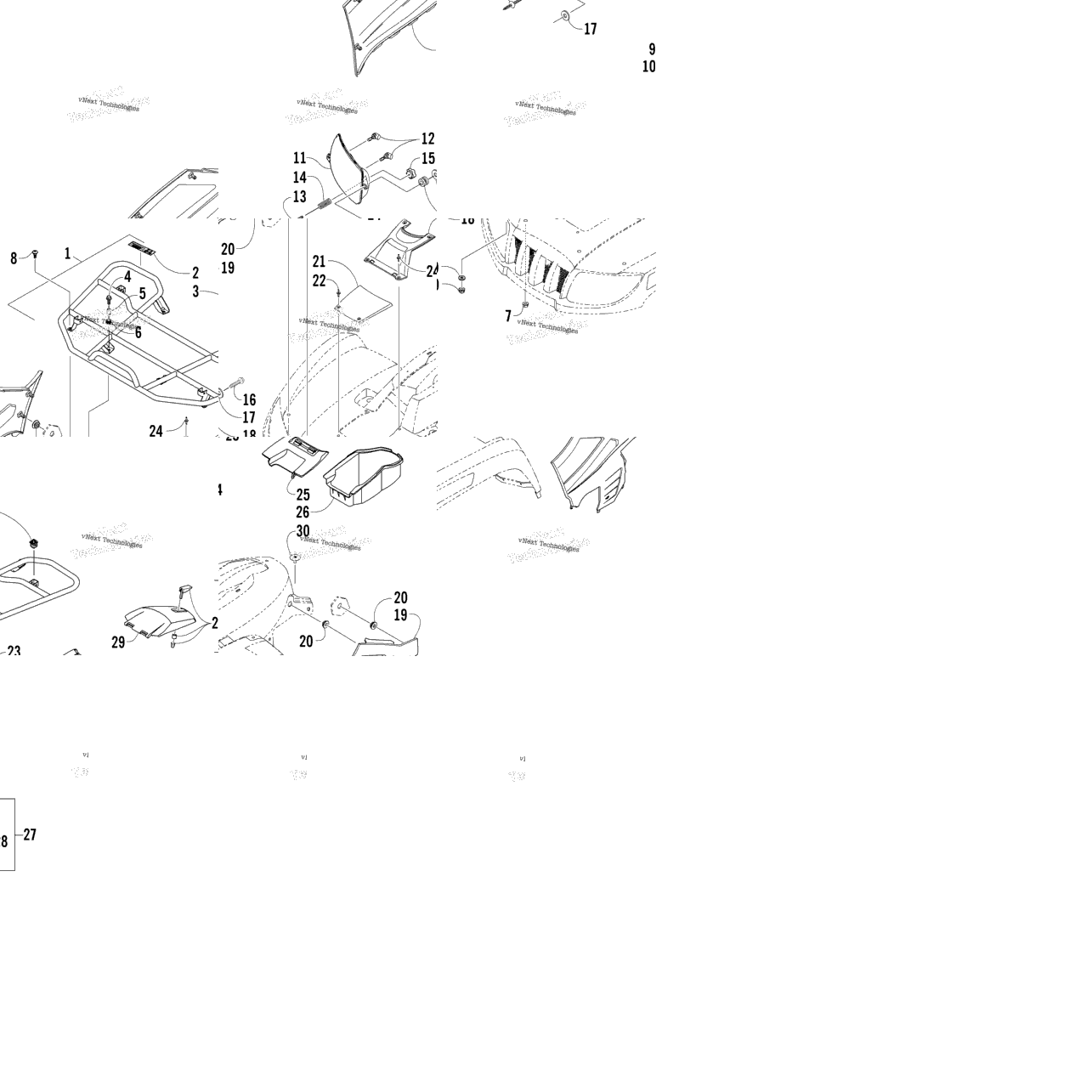 Front Rack And Headlight Assemblies