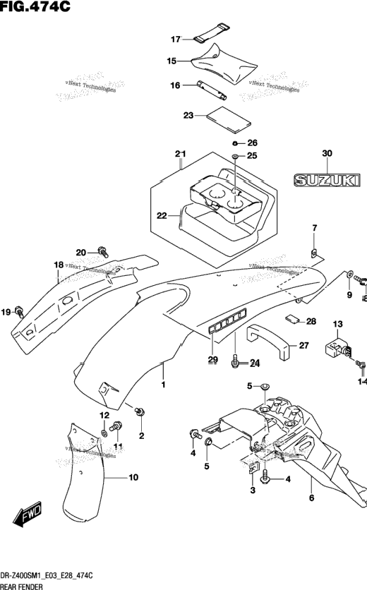 Rear Fender (Dr-Z400s)