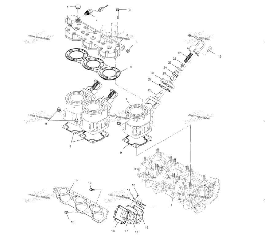 Cylinder, Head & Exhaust Valves