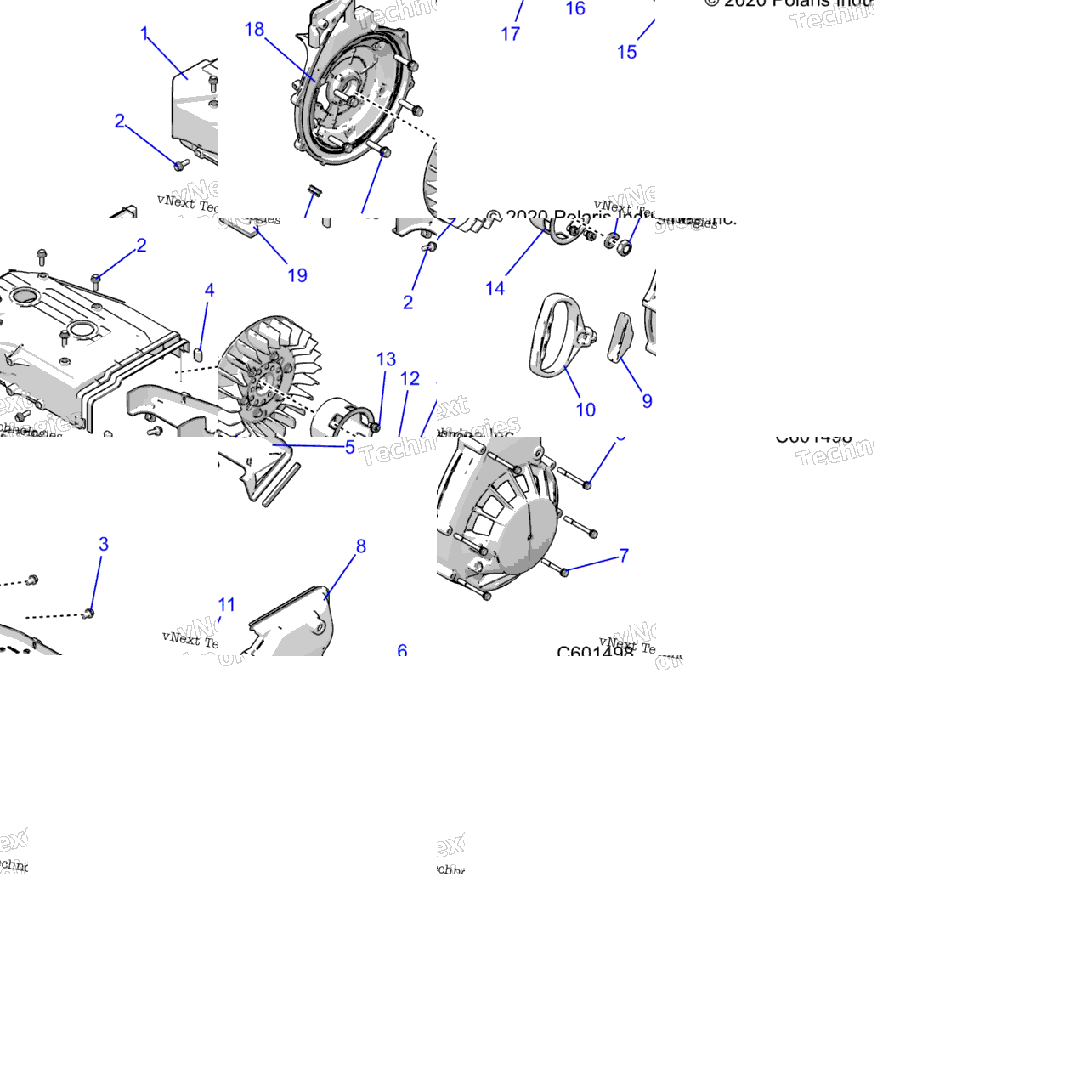 Engine, Blower Housing & Recoil Starter