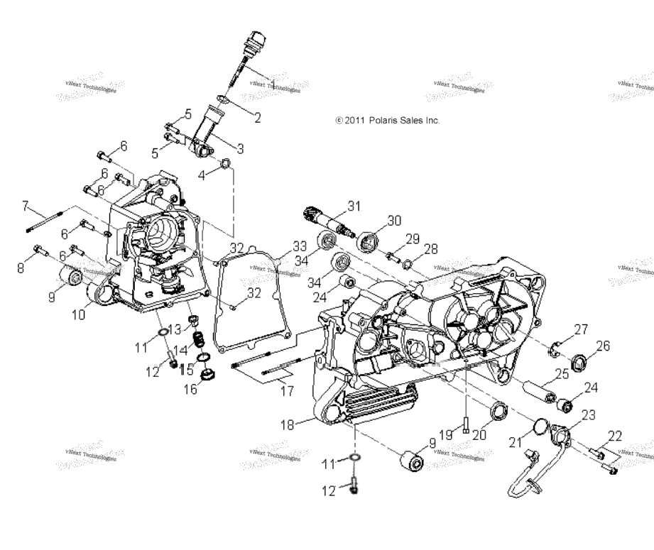 Engine, Crankcase A20yaf11b5