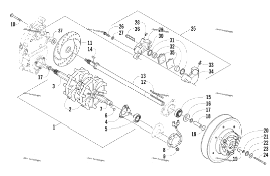 Drive Train Shafts And Brake Assemblies