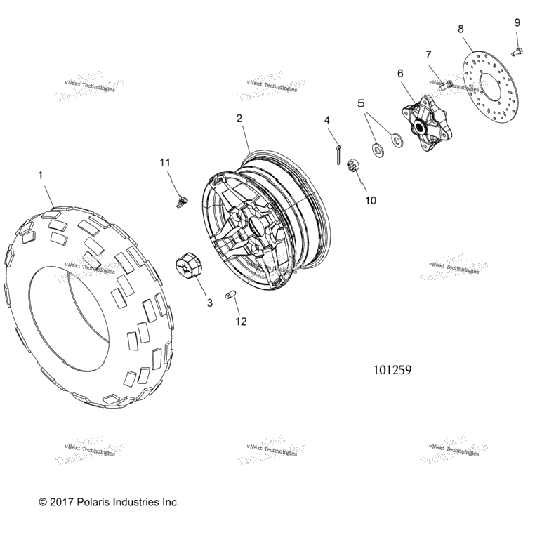 Wheels, Front Tire & Brake Disc A20sde57le
