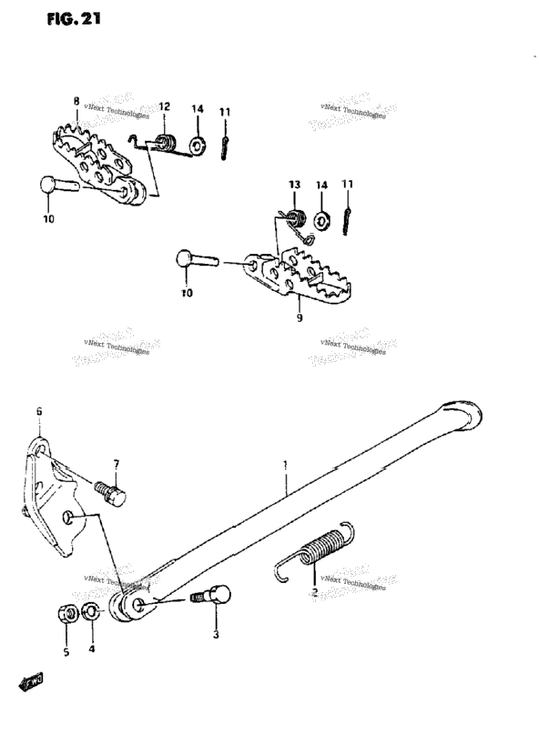 Stand - Footrest (Model K/L/M/N)