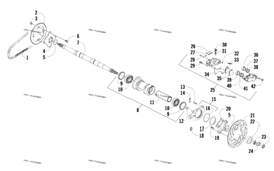 Rear Axle And Brake Assembly