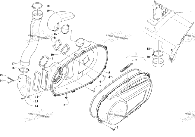 Belt Cooling And Clutch Cover Assembly