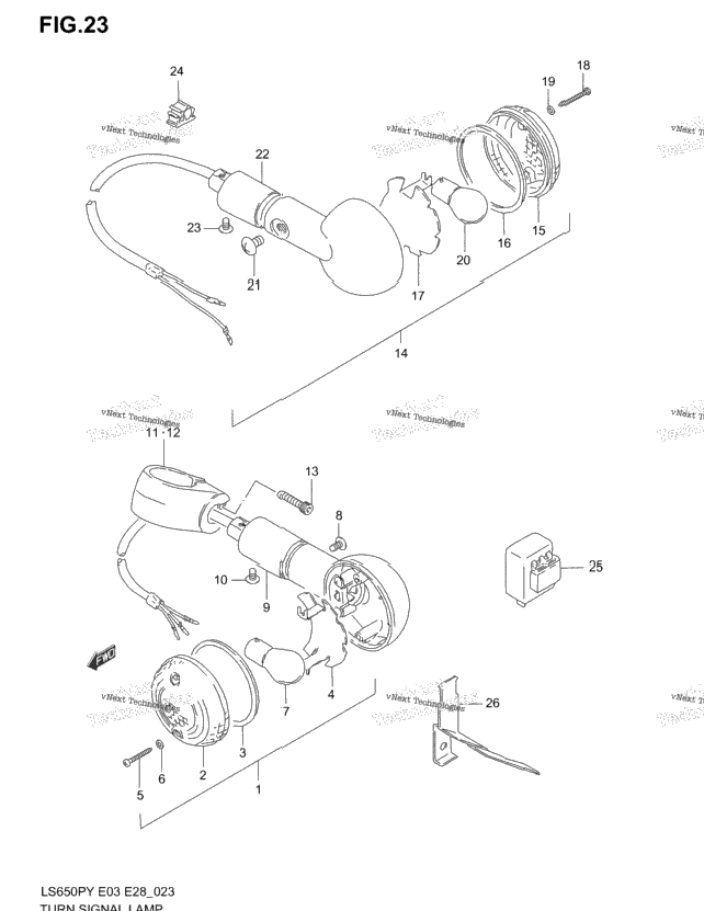Turn Signal Lamp (Model T/V/W/Y/K1/K2/K3)