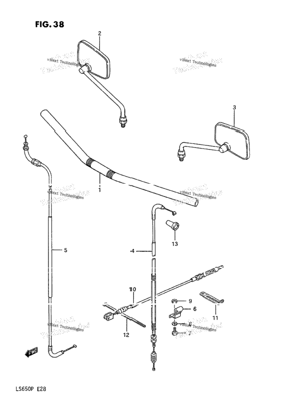 Handlebar - Control Cable (Ls650fg/Fj/Fk/Fl)