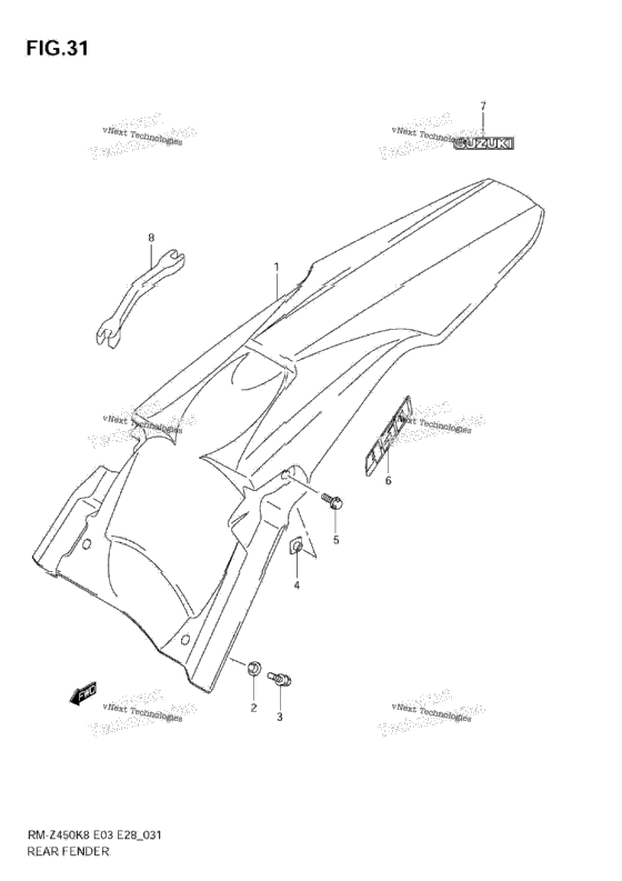 Rear Fender (Rm-Z450 K8/K9/L0)