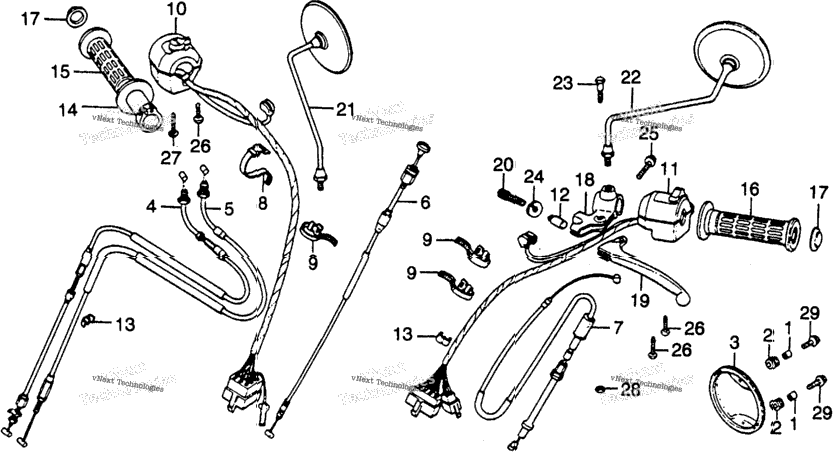 Handle Lever + Switch + Cable