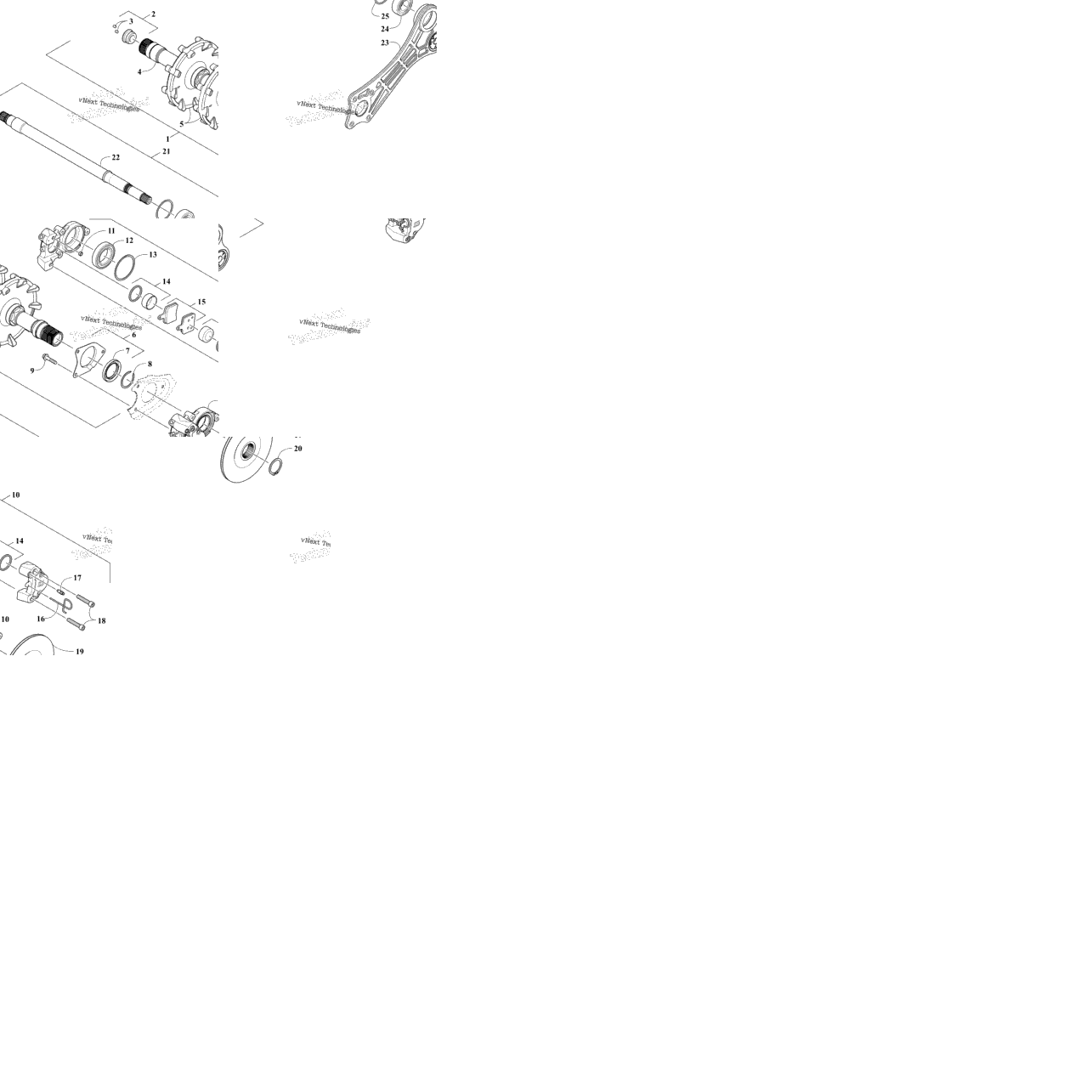 Drive Train Shafts And Brake Assemblies