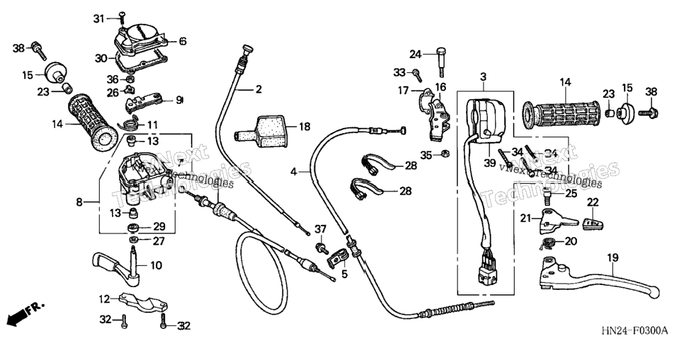 Handle Levers + Switches + Cables (Trx500fa'01-'04/Fga'04)