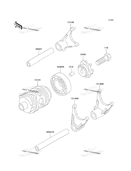 Gear Change Drum/Shift Fork(S)