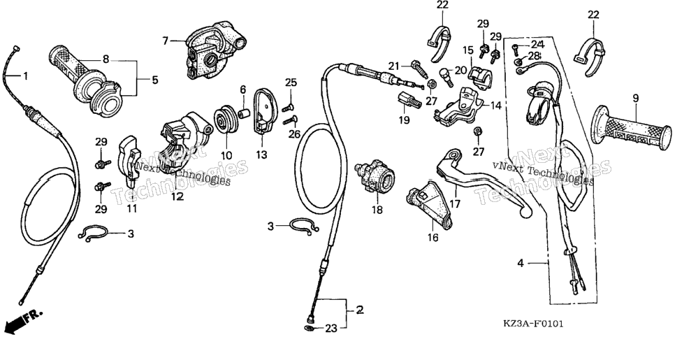 Handle Lever + Switch + Cable ('04-'07)