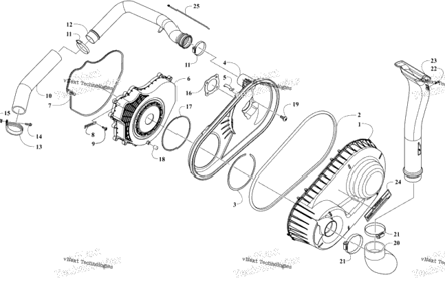 Belt Cooling And Clutch Cover Assembly