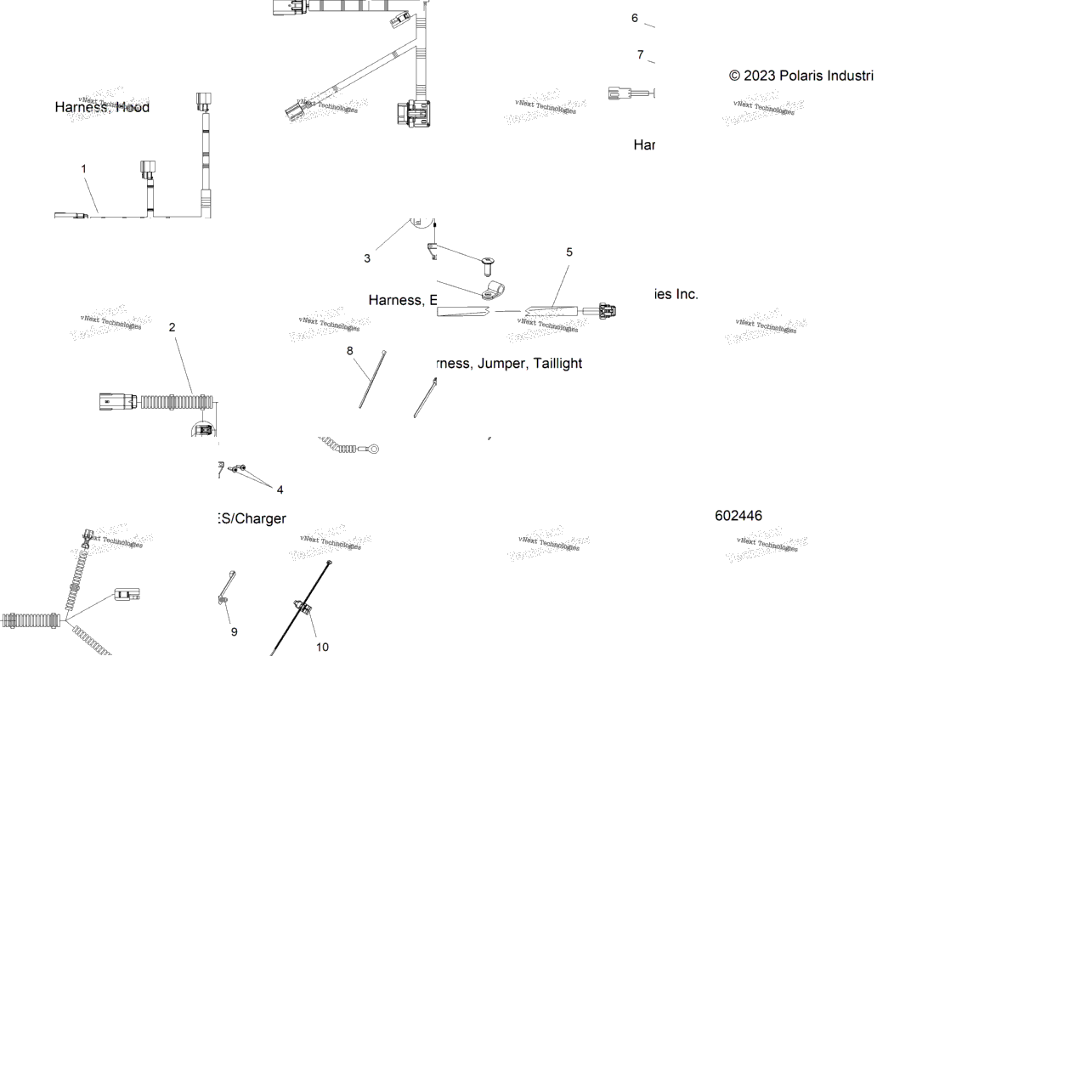 Electrical, Harness, Hood, E.S. Start, Taillight