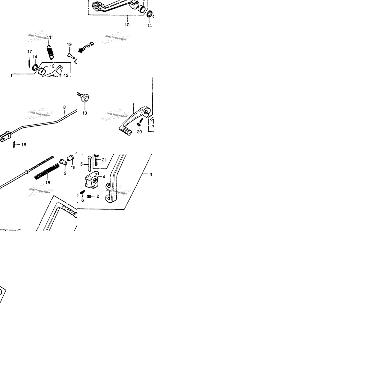 Change Pedal + Brake Pedal + Kick Starter Arm